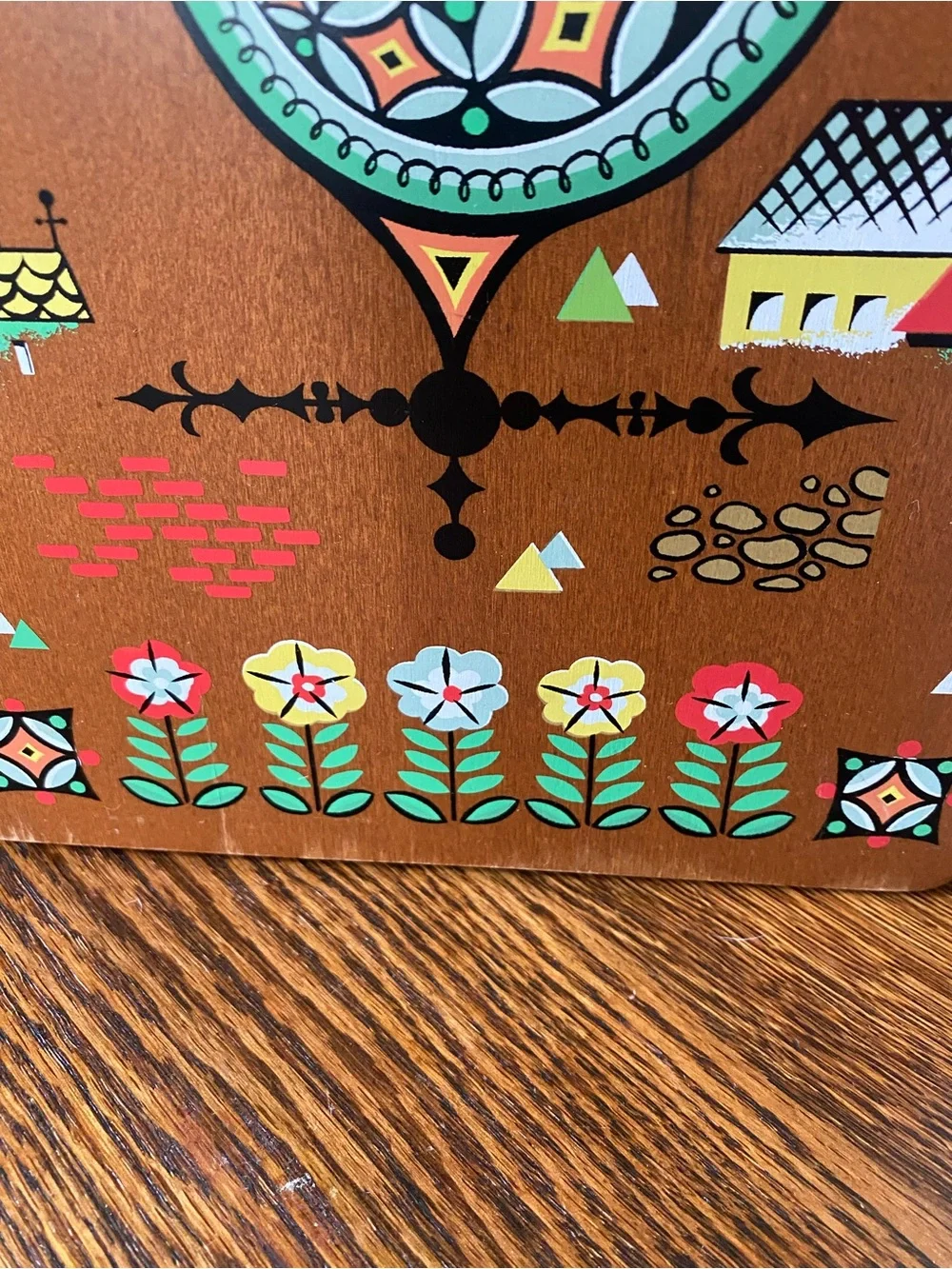 Vtg MCM Berggren Trayner Swedish Folk Art Wood Cutting Board Rooster Wall Art
